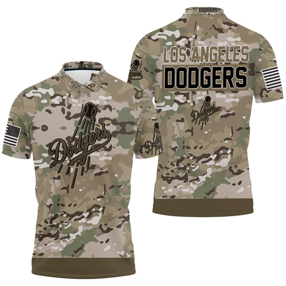 Los Angeles Dodgers Camouflage Veteran 3D Jersey Polo Shirt All Over Print Shirt 3D T-Shirt