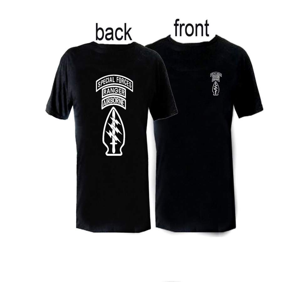 Details about  US Army Special Forces Airborne commando Ranger front & back print cheap t-shirt