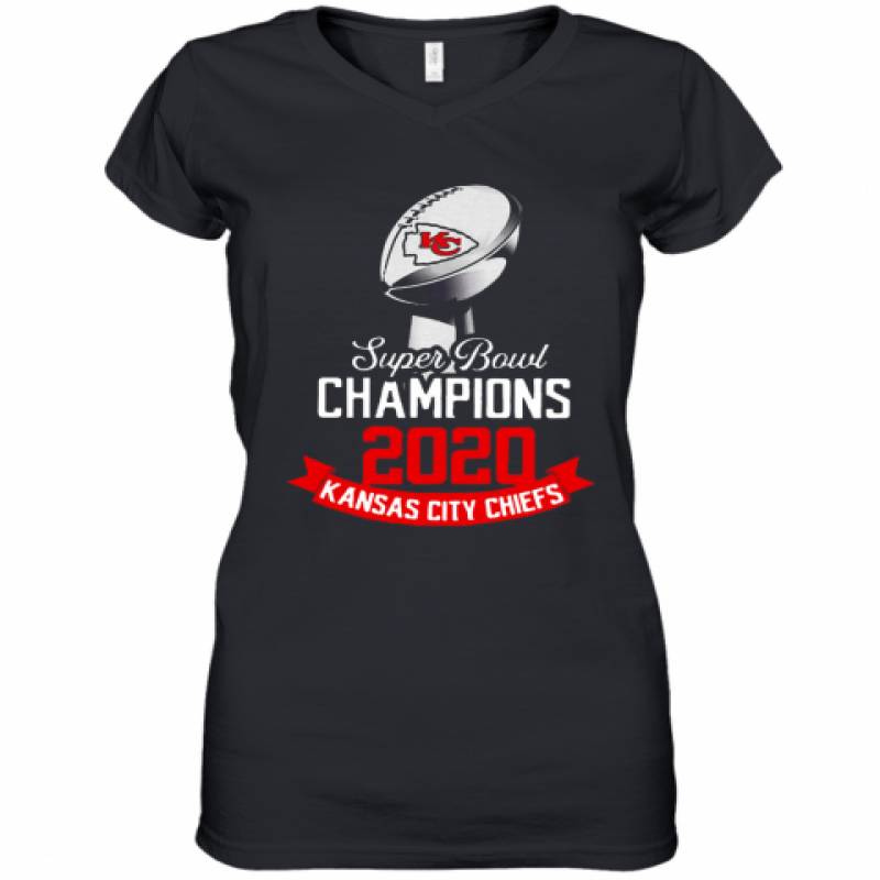 Super Bowl Champions 2020 Kansas City Chiefs Women's V-Neck T-Shirt