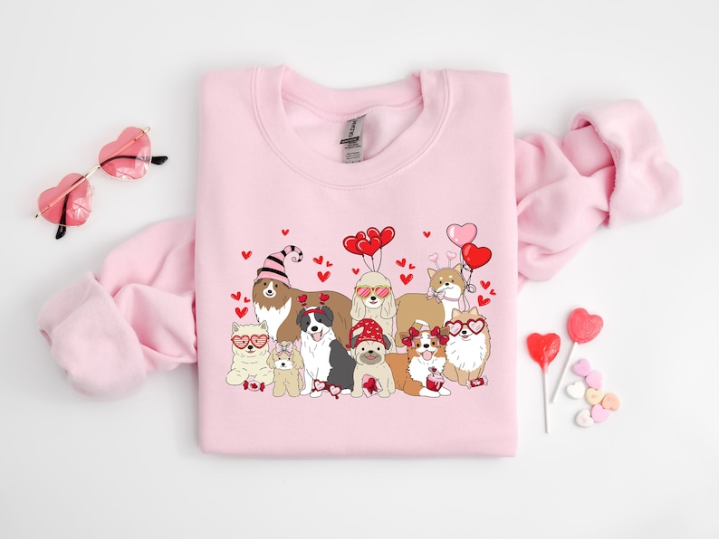 Dog Mama Sweatshirt, Valentine Lovely Dog Sweatshirt, Dogs Be My Valentine, Dog Lover Hoodie, Gift For Lover, Dog Mom Sweatshirt