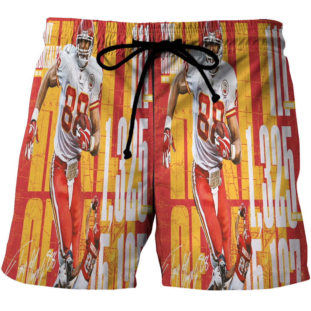 Kansas City Chiefs Tony Gonzalez 88 V2 3D All Over Print Summer Beach Hawaiian Short