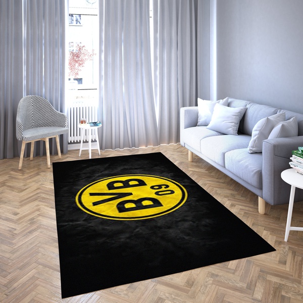 Borussia Dortmund Football Club Dark Logo Carpet Living Room-Area Rug ...