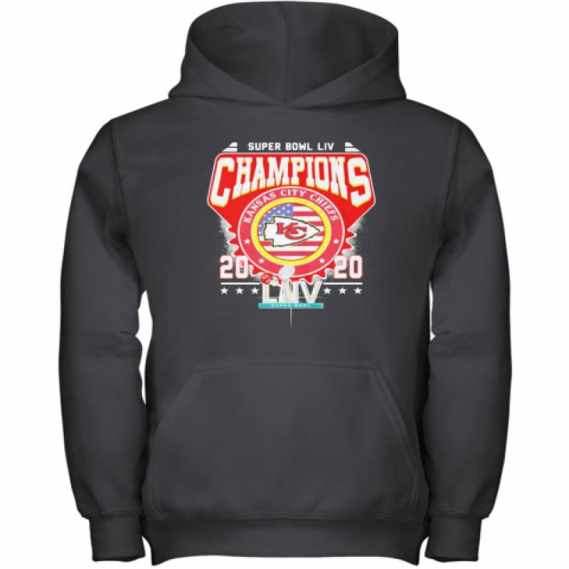 Super Bowl Liv Champions Kansas City Chiefs 2020 American Flag Independence Day Youth Hoodie