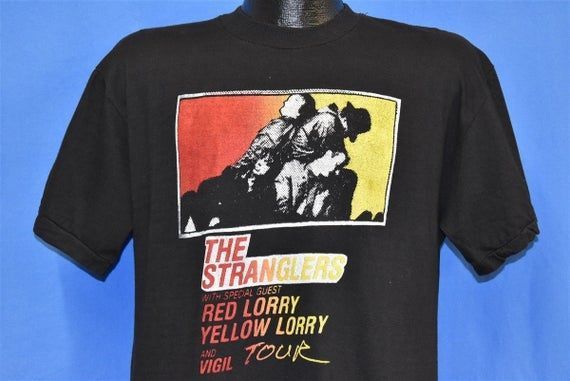 80S The Stranglers Red Lorry Yellow Vigil Tour Shirt