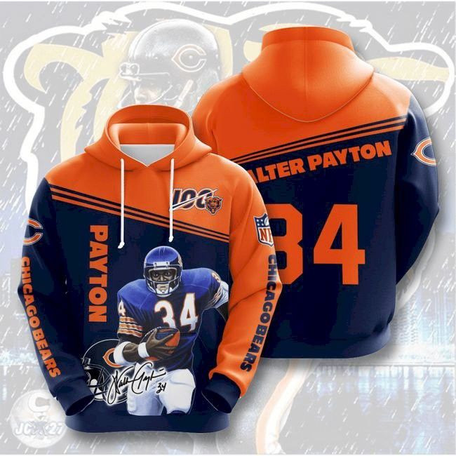 Chicago Bears Walter Payton Hooded 43 Unisex 3D Hoodie Gift For Fans