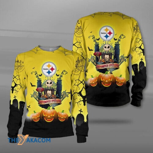 Pittsburgh Steelers Jack Skellington Great Nfl Gift Sweatshirt Long Sleeve Crewneck Casual Pullover Top