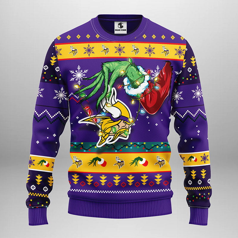 Minnesota Vikings Grinch Ugly Christmas Sweater