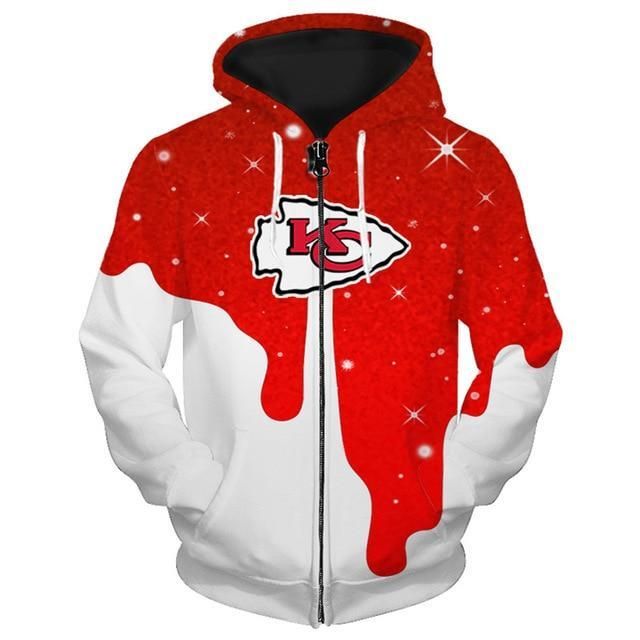 Football Teams Hoodie Shirt Limited Edition Kansas City Chiefs 3D Zipper Hoodie