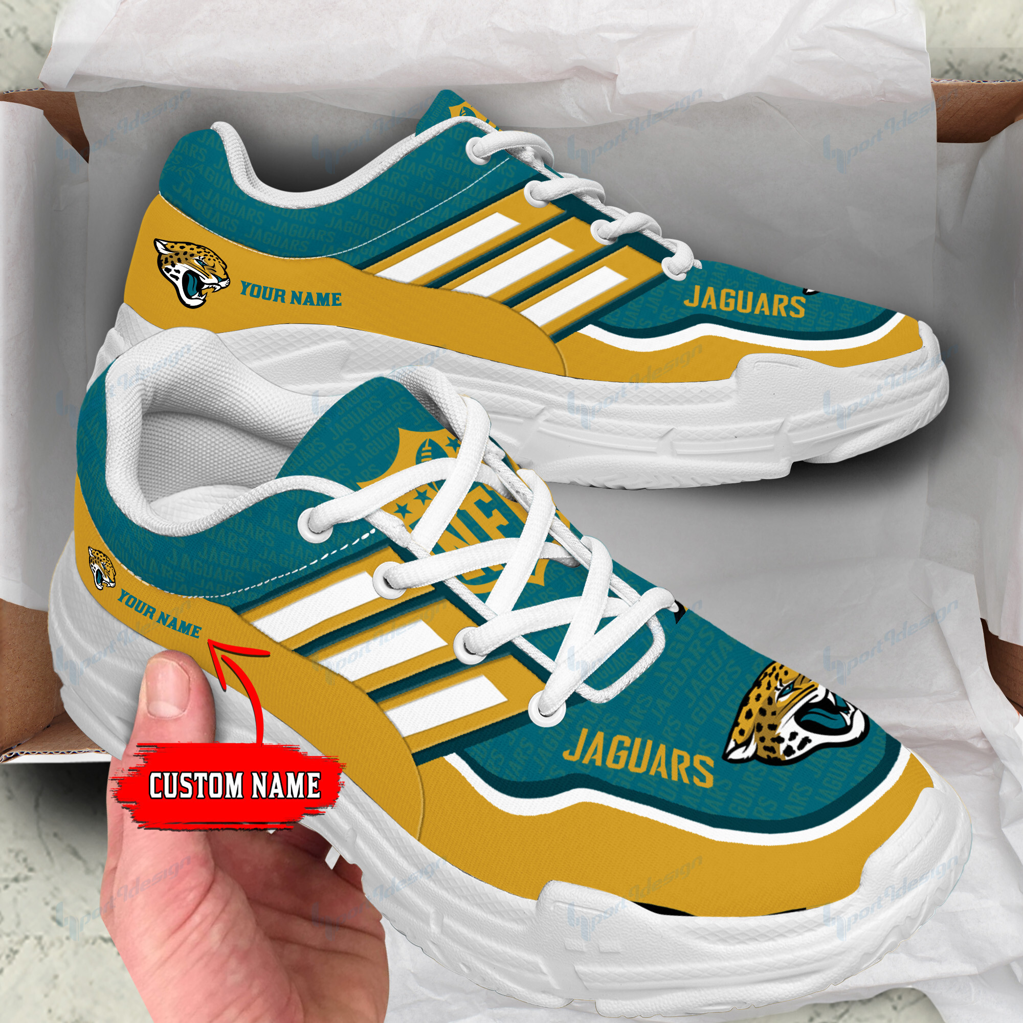 Jacksonville Jaguars Personalized Chunky Sneakers 08