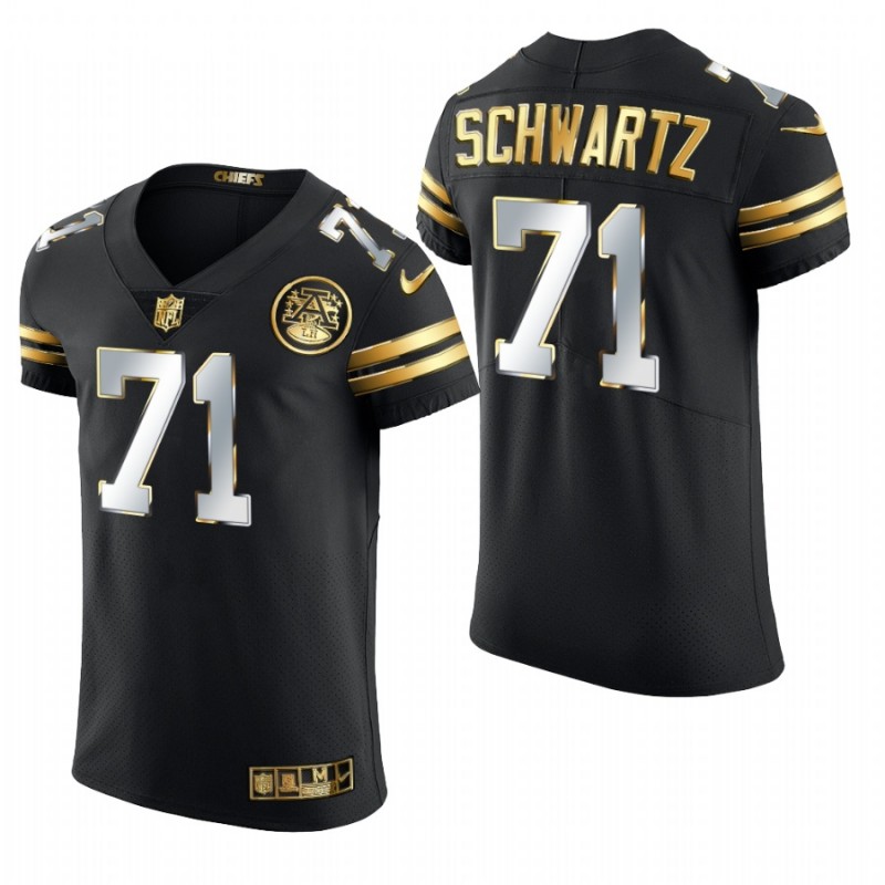 Kansas City Chiefs Mitchell Schwartz Black 2020-21 Golden Edition Elite Jersey – All Stitched, Embroidery