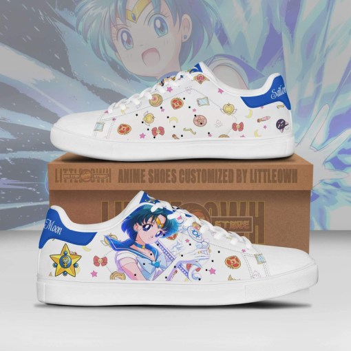 Sailor Mercury Sneakers Custom Sailor Moon Anime Stan Smith Shoes