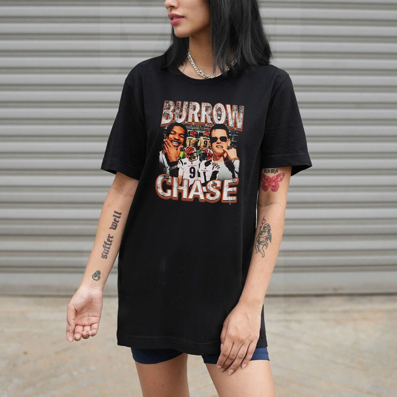 Vintage 90S Graphic Style Burrow X Chase T-Shirt, Burrow X Chase Shirt