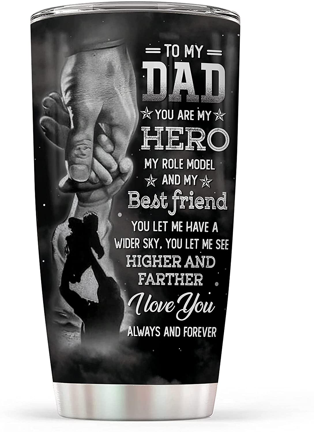 Gift Dad Gift From Son Insulated Travel Mug – 20Oz You Are My Hero Dad Stainless Steel Tumbler Cup With Lid – Gifts For Dad On Father’S Day, Birthday, Christmas, Valentine’S Day