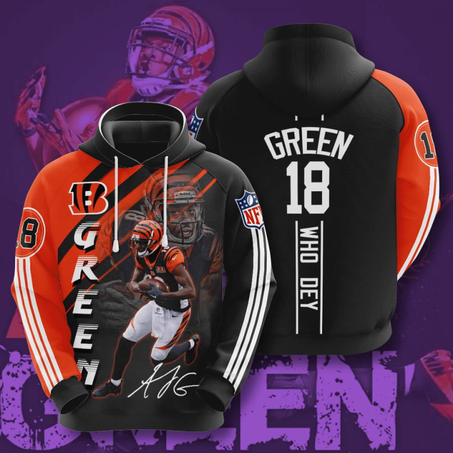 Cincinnati Bengals A.J. Green 52 Unisex 3D Hoodie Gift For Fans