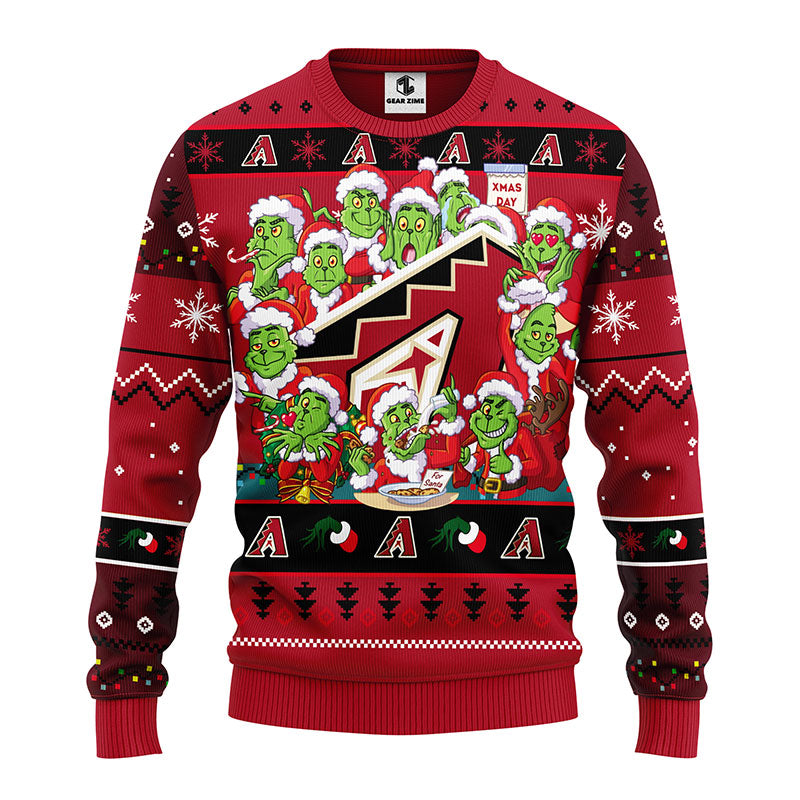 Arizona Diamondbacks 12 Grinch Xmas Day Christmas Ugly Sweater