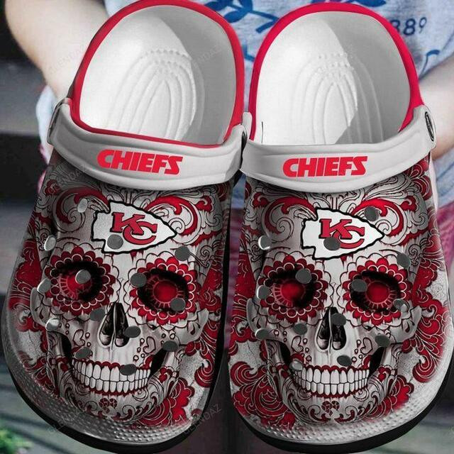 Kansas City Chiefs On Red Crocs Crocband Clog Comfortable Water Shoes