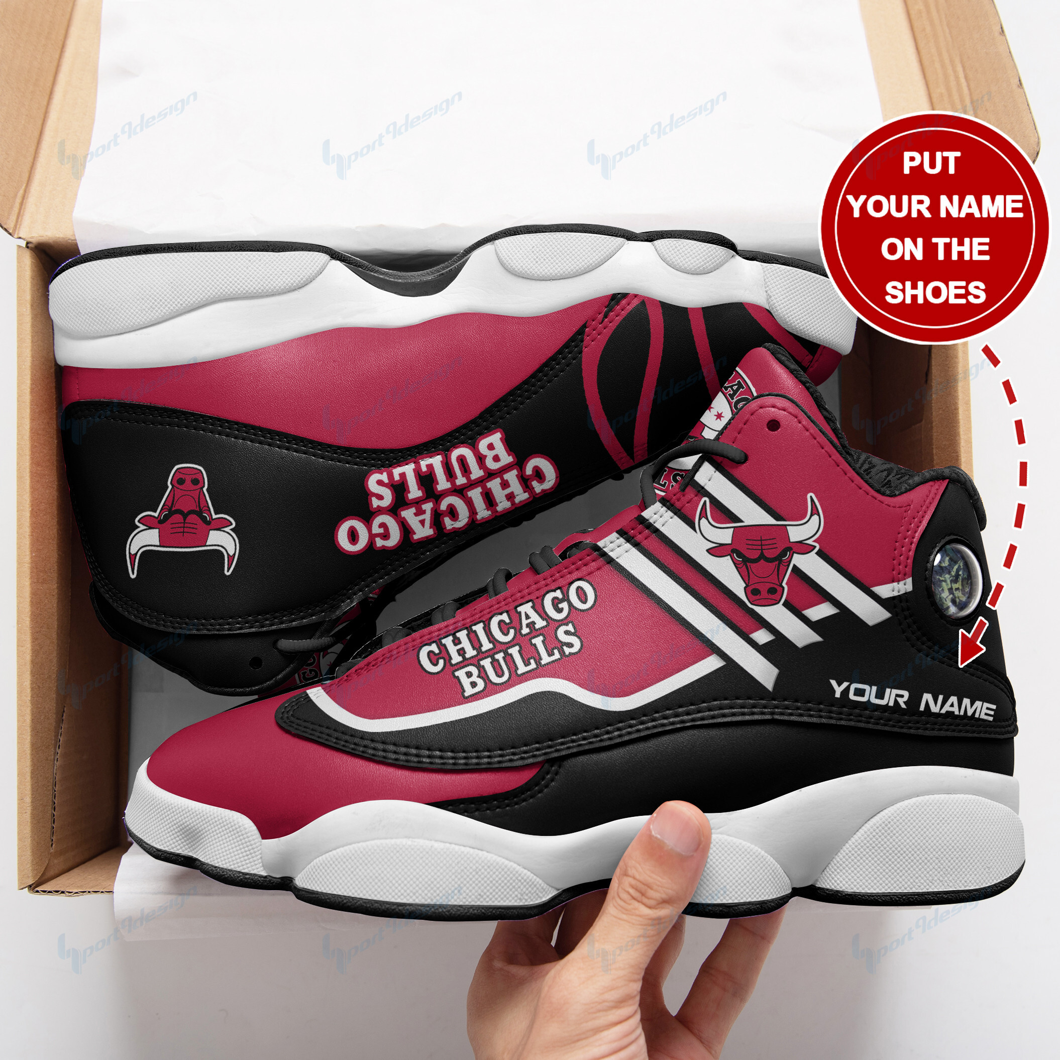 Chicago Bulls Personalized Ajd13 Sneakers Bg12