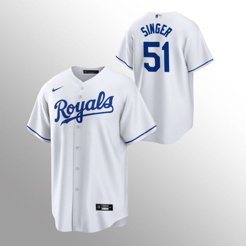 Men’S Kansas City Royals Brady Singer #51 White Nike  Home Player Jersey – All Stitched, Embroidery