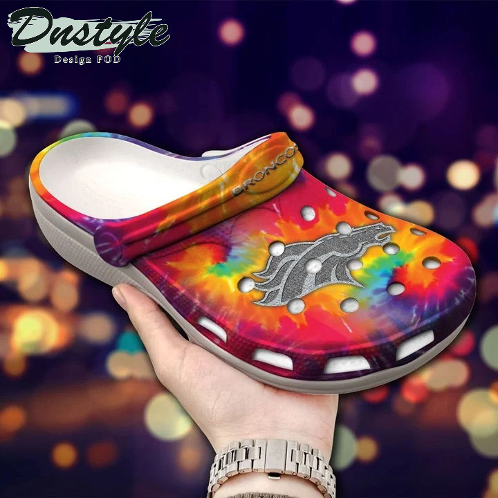 Denver Broncos Logo Pattern Crocs Classic Clogs Shoes In Light Colors