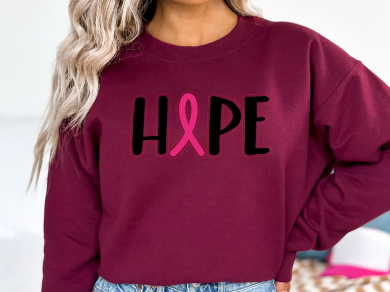 Hope Pink Ribbon Sweatshirt ,Breast Cancer Hope Hoodie, Breast Cancer Awareness Shirt, Breast Cancer Warrior Gift Tee ,Cancer Support Shirt