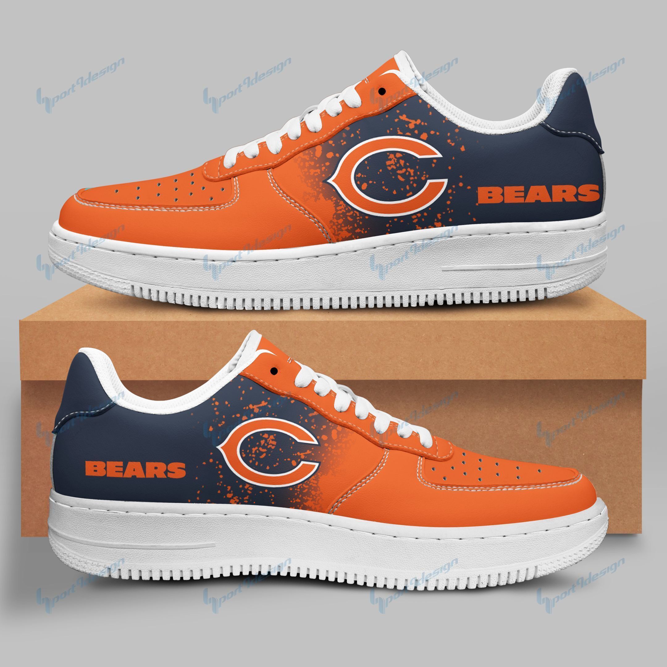 Chicago Bears White Sole Air Force 1 Sneakers 002