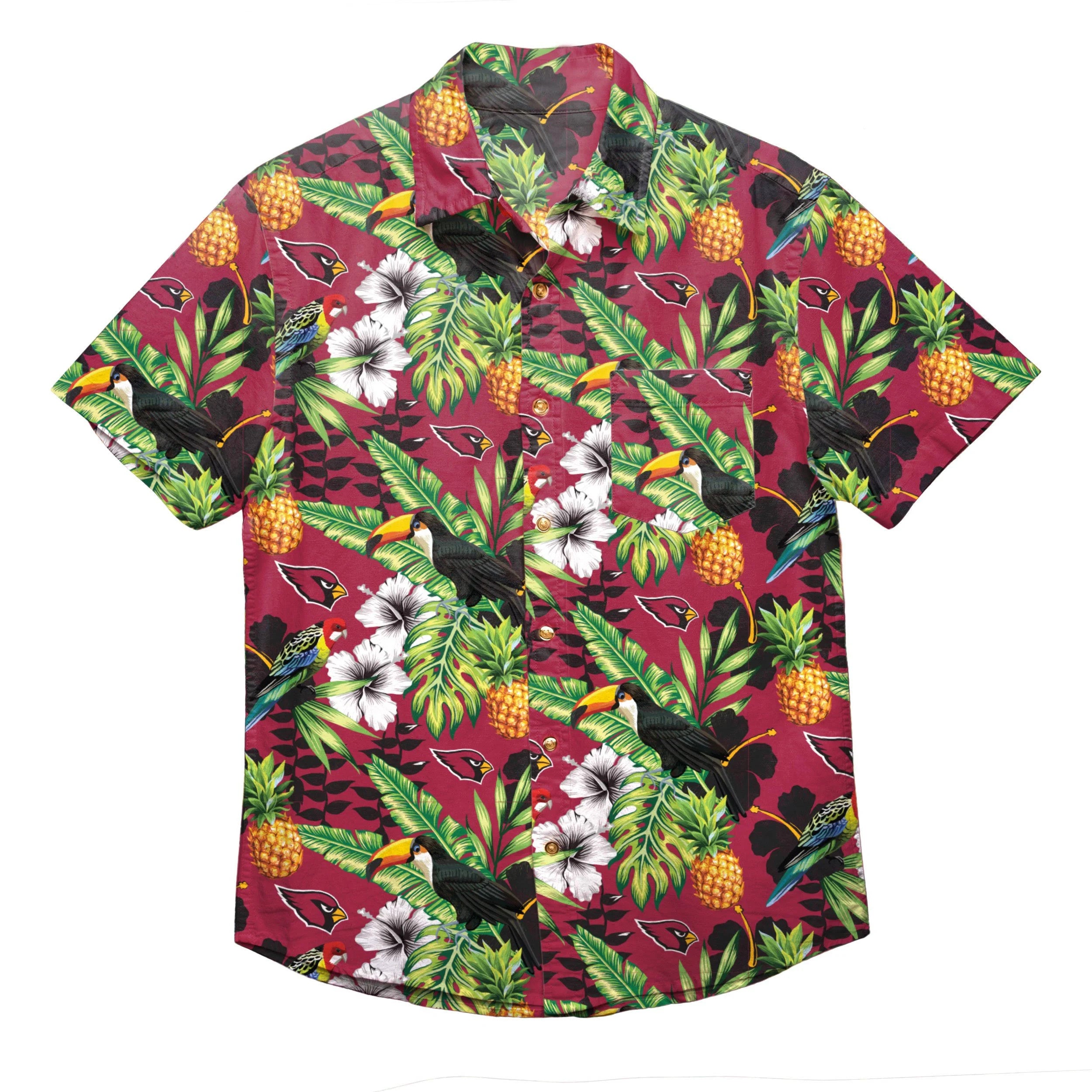 Arizona Cardinals Nfl Mens Floral Button Up Shirt All Over Printed Hawaiian Shirt Size S – 5Xl