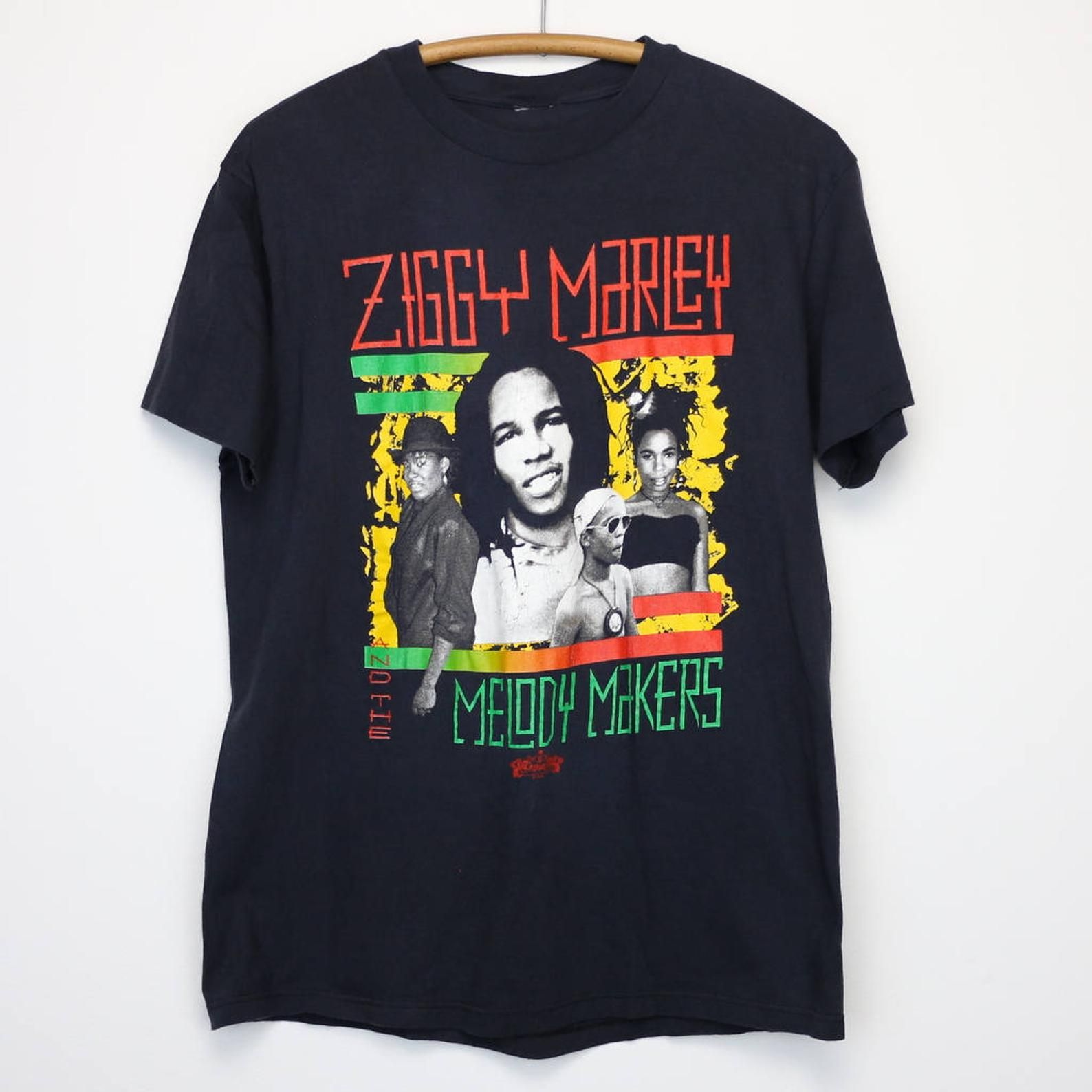 Ziggy Marley Shirt Vintage Tshirt 1989 One Bright Day World Tour The Melody Makers Tee Bob Rita Cedella Sharon Stephen Band Reggae