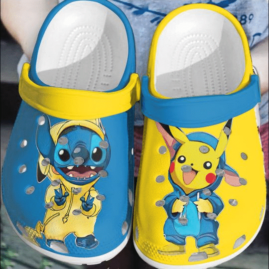 Baby Stitch And Pikachu For Mens And Womens Classic Water Rubber 3D Crocband Clog