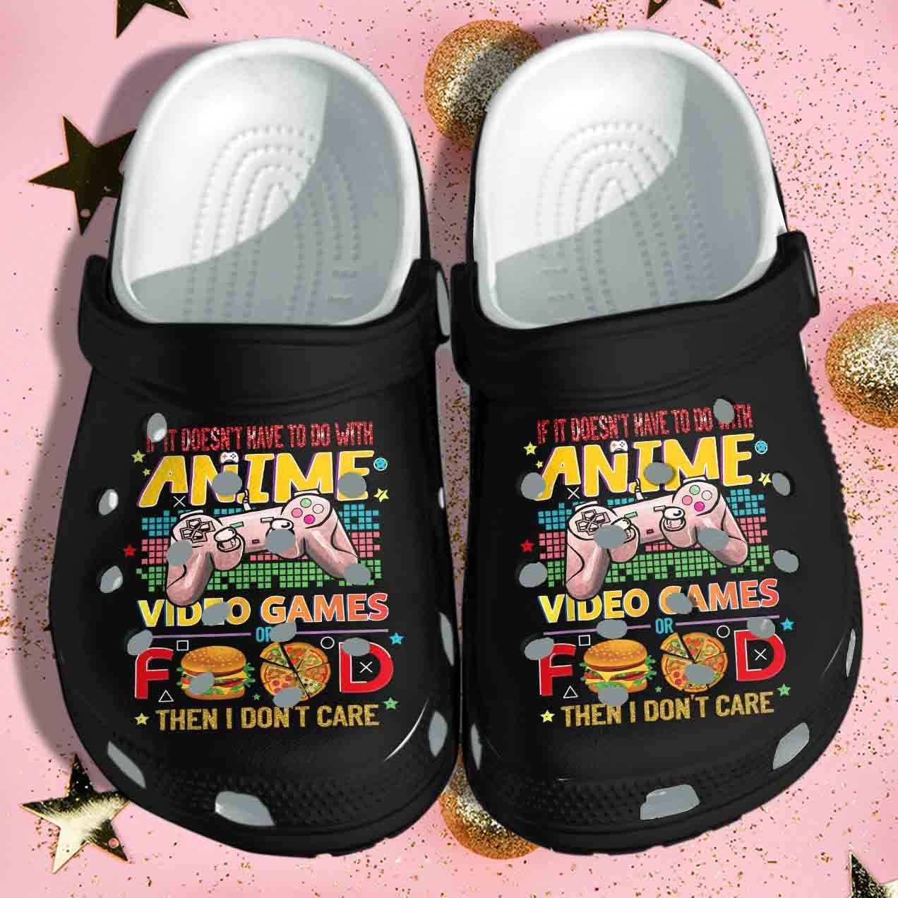 Anime Video Game And Food Shoes Crocs Gift For Boy Girl – Wibu Japanese Clog Shoes Funny