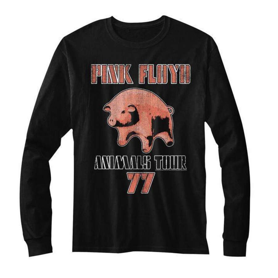 Pink Floyd Animals Tour ’77 Mens Long Sleeve Shirt Black