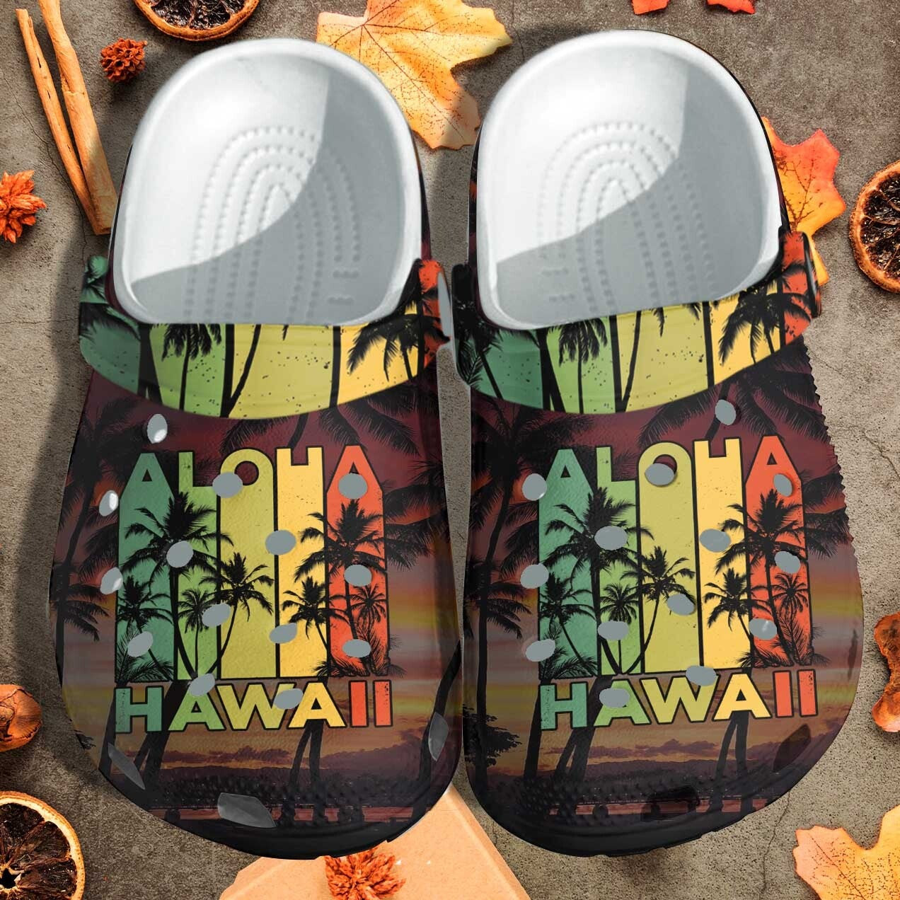 Aloha Hawaii Beach Crocs Shoes Clogs – Beach Holiday Crocs Shoes Clogs Birthday Gift For Men Women – Hw001