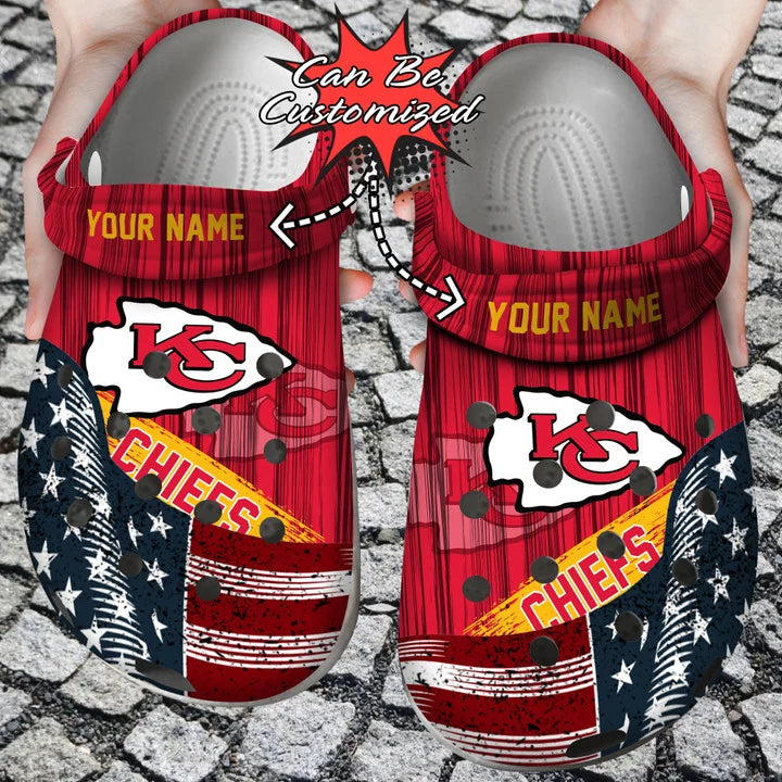 Custom Crocs – Us Flag Kansas City Chiefs New Crocs Clog Shoes