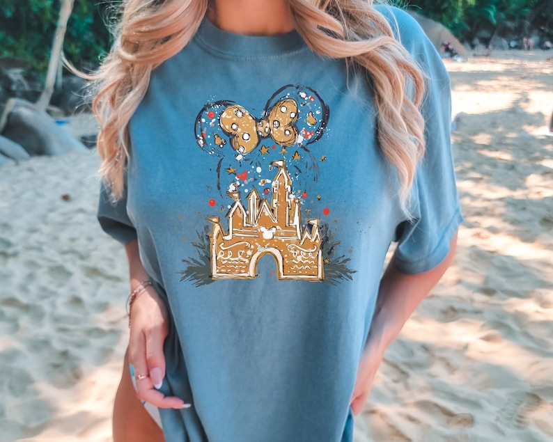 Comfort Colors®  Disney Gingerbread Castle Shirt, Christmas Castle Shirt, Disney Christmas Shirt, Mickey Christmas Shirt - Teeloki Style