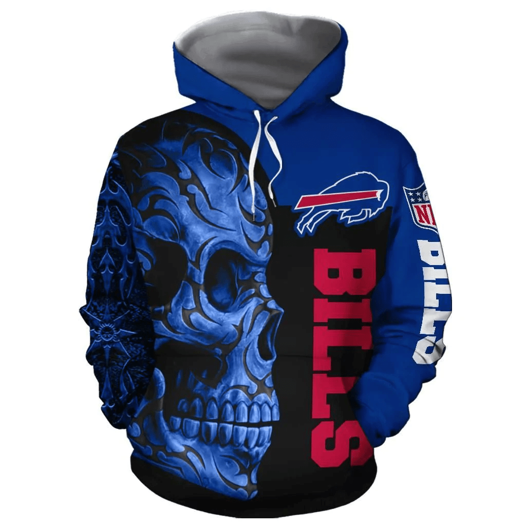 Nfl Buffalo Bills Skull Tattoo With Bills 3D Hoodie All Over Ds0-03763-Auh