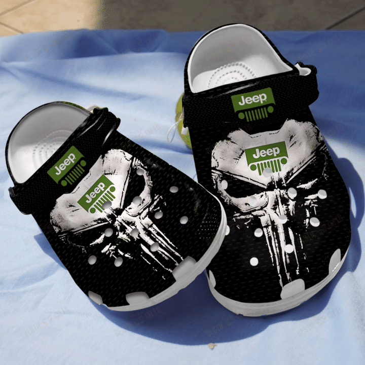 Skull Jeep Crocs Classic Clogs Shoes