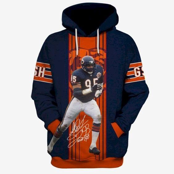 Chicago Bears Richard Dent Many Logo 5 Unisex 3D Hoodie Gift For Fans