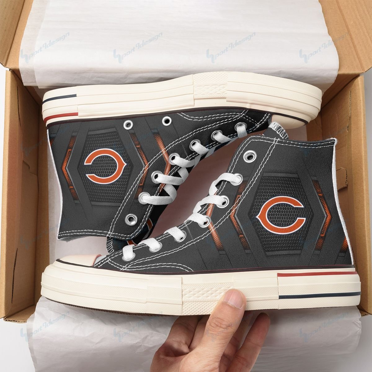 Chicago Bears New High Top Canvas Shoes 27