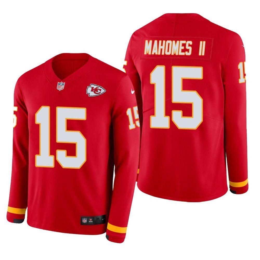 Kansas City Chiefs Patrick Mahomes Ii Therma Long Sleeve Jersey Red