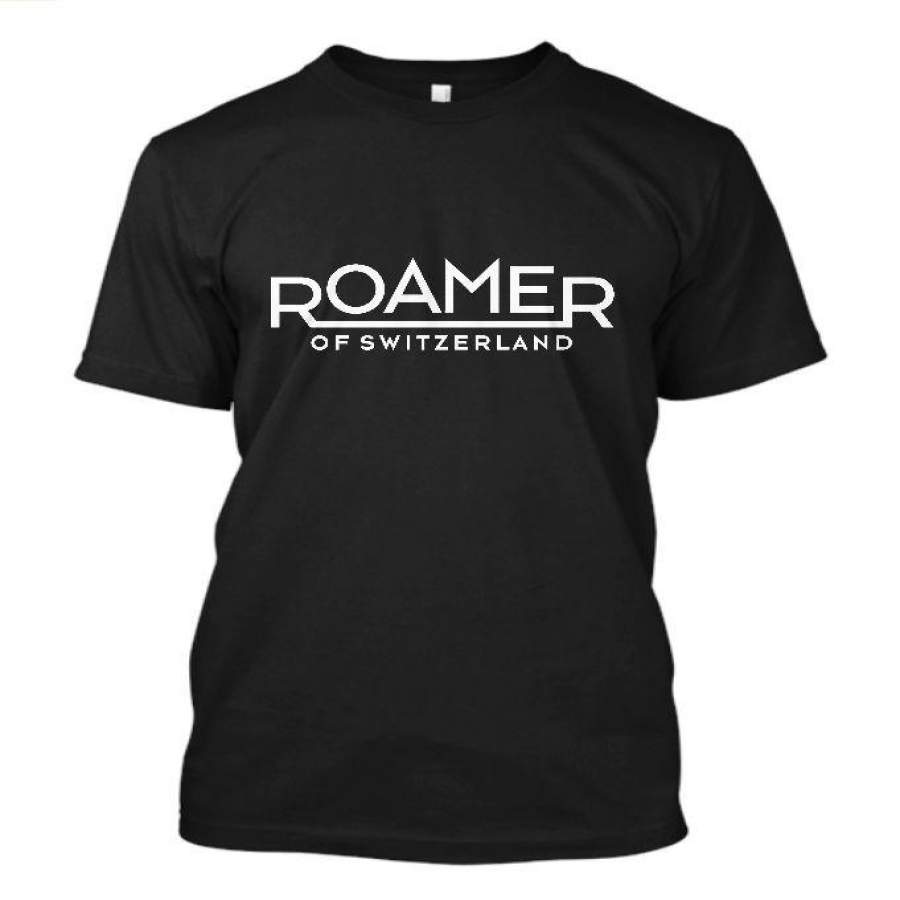 Details About New Roamer Vintage Watch Logo Short Sleeve Men’s Black T-Shirt