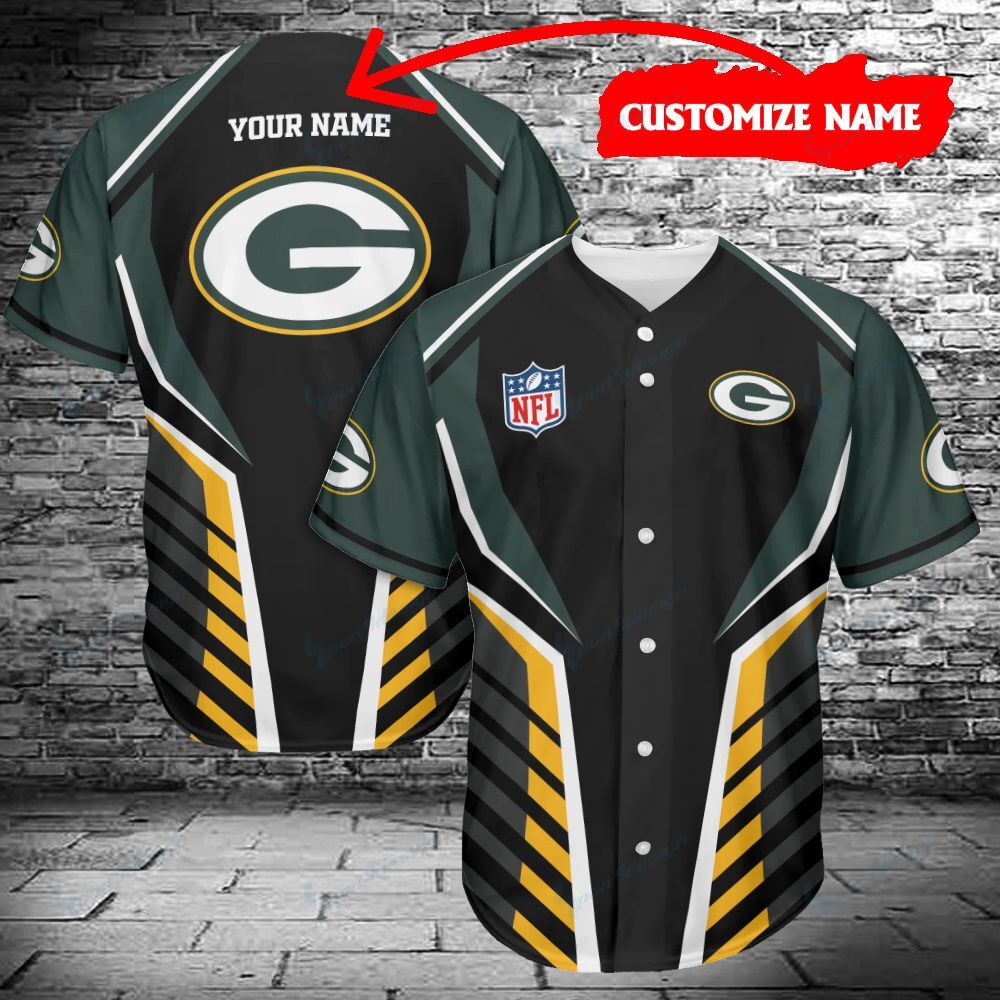 Green Bay Packers Personalized Baseball Jersey 472