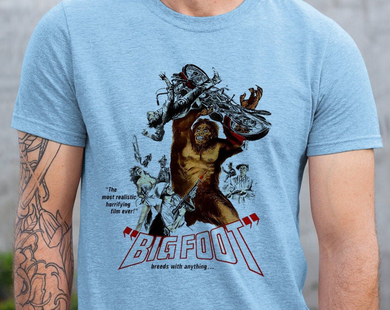 Big Foot On A Rampage Inspired By Movie Retro T Shirt Vintage Tee