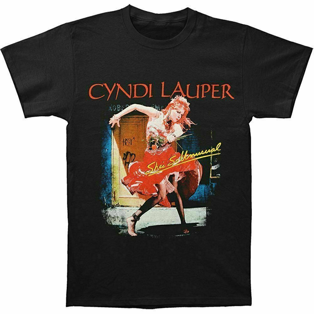 Vintage Jlinge Cyndi Lauper Black Reprint T-shirt