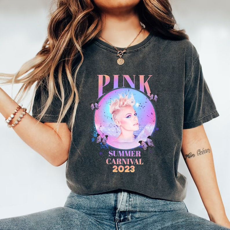 P!Nk Summer Carnival 2023 The Comfort Colors Shirt, Trustfall Album Tee, Pink Singer Tour, Music Festival Shirt