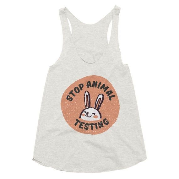 Stop Animal Testing Women S Tri Blend Racerback Tank Vegan Shirt Boho Shirt 70 S Tee Retro Shirt Hipster Shirt Vintage Tee Vegetaria