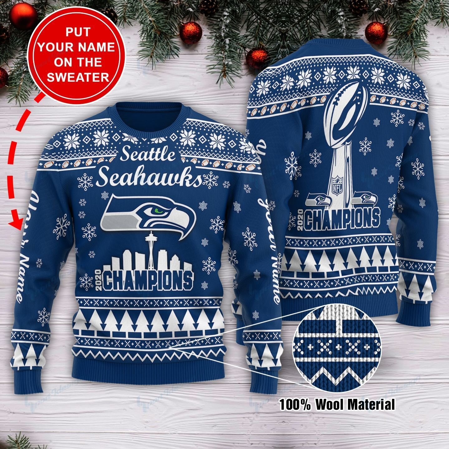 Seattle Seahawk Personalized Sweater 34