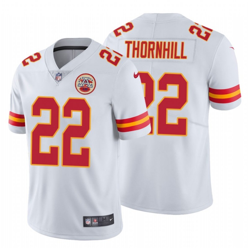 Men’S Juan Thornhill #22 Kansas City Chiefs Vapor Untouchable Limited White Jersey – All Stitched, Embroidery