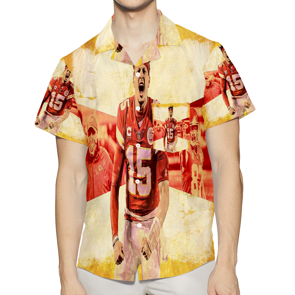 Kansas City Chiefs Patrick Mahomes 15 V6 3D All Over Print Summer Beach Hawaiian Shirt With Pocket