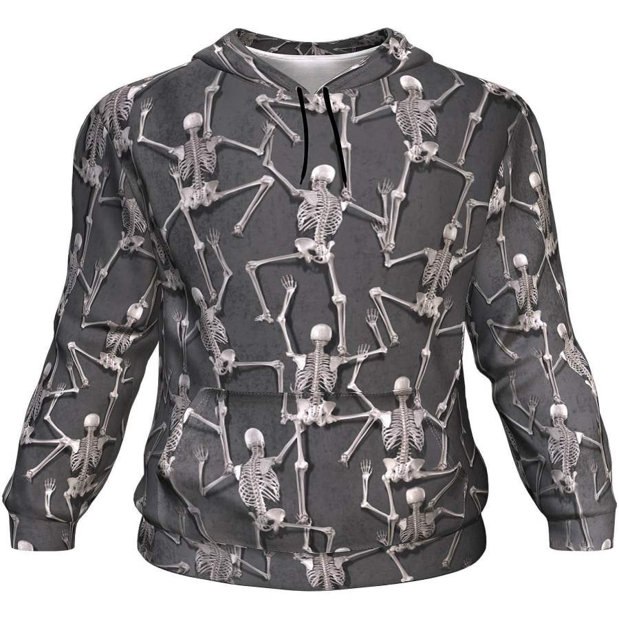 Tiny Skeletons Creeping Up Unisex Men/Women All-Over Print 3D Hoodie