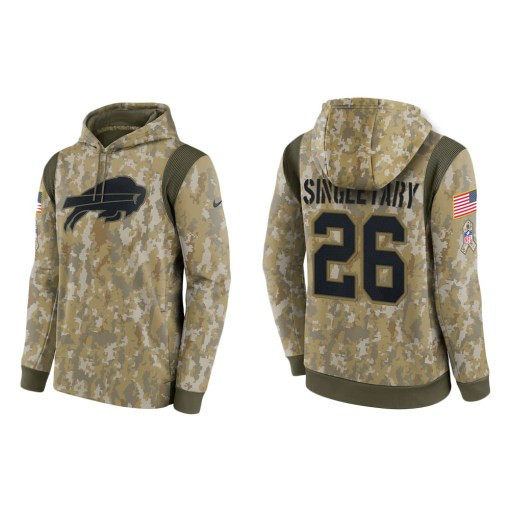 Devin Singletary Buffalo Bills Camo 2021 Salute To Service Veterans Day Therma Pullover Hoodie