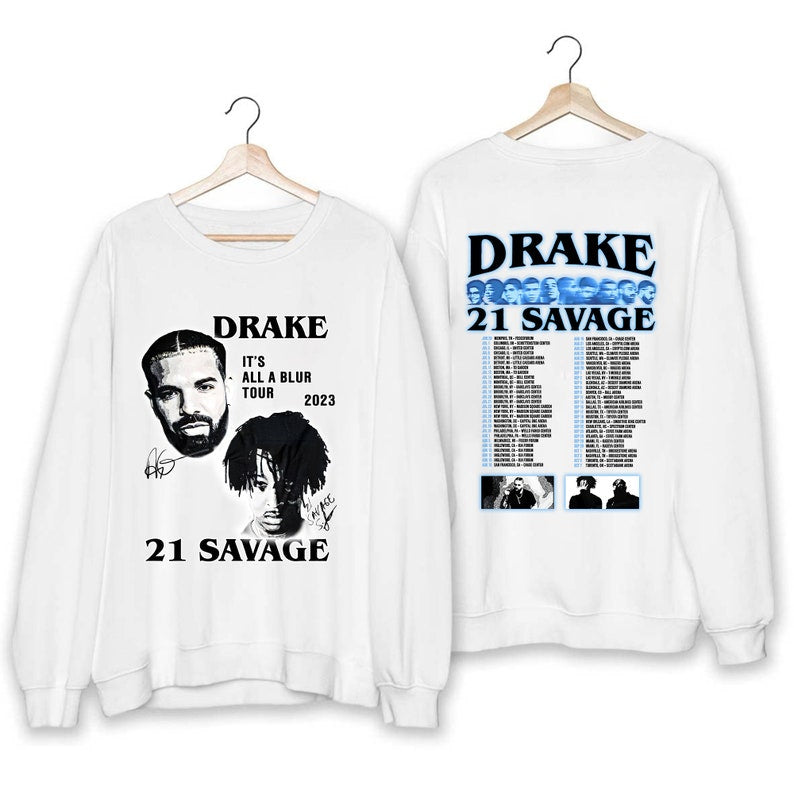 Drake 21 Savage Tour Rescheduled Sweatshirt, Drake It’S All A Blur Tour 2023 Shirt, Her Loss Tee, Drake 21 Savage Tour, 21 Savage Rapper Shirt